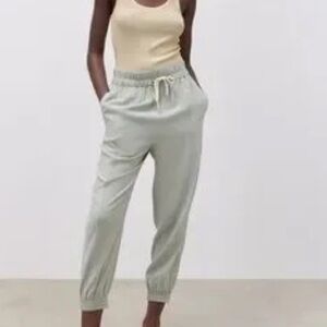 Zara Light Gray Drawstring Joggers